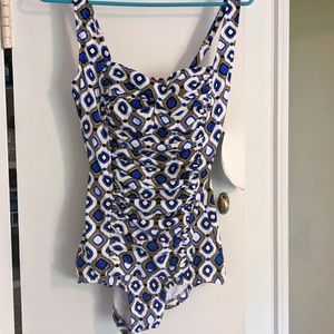 New NWT Penbrooke Tummy Control One-piece Swimsuit Bathing Suit EU 38 US 8